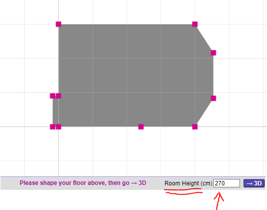 amroc pro screenshot - setting a room height